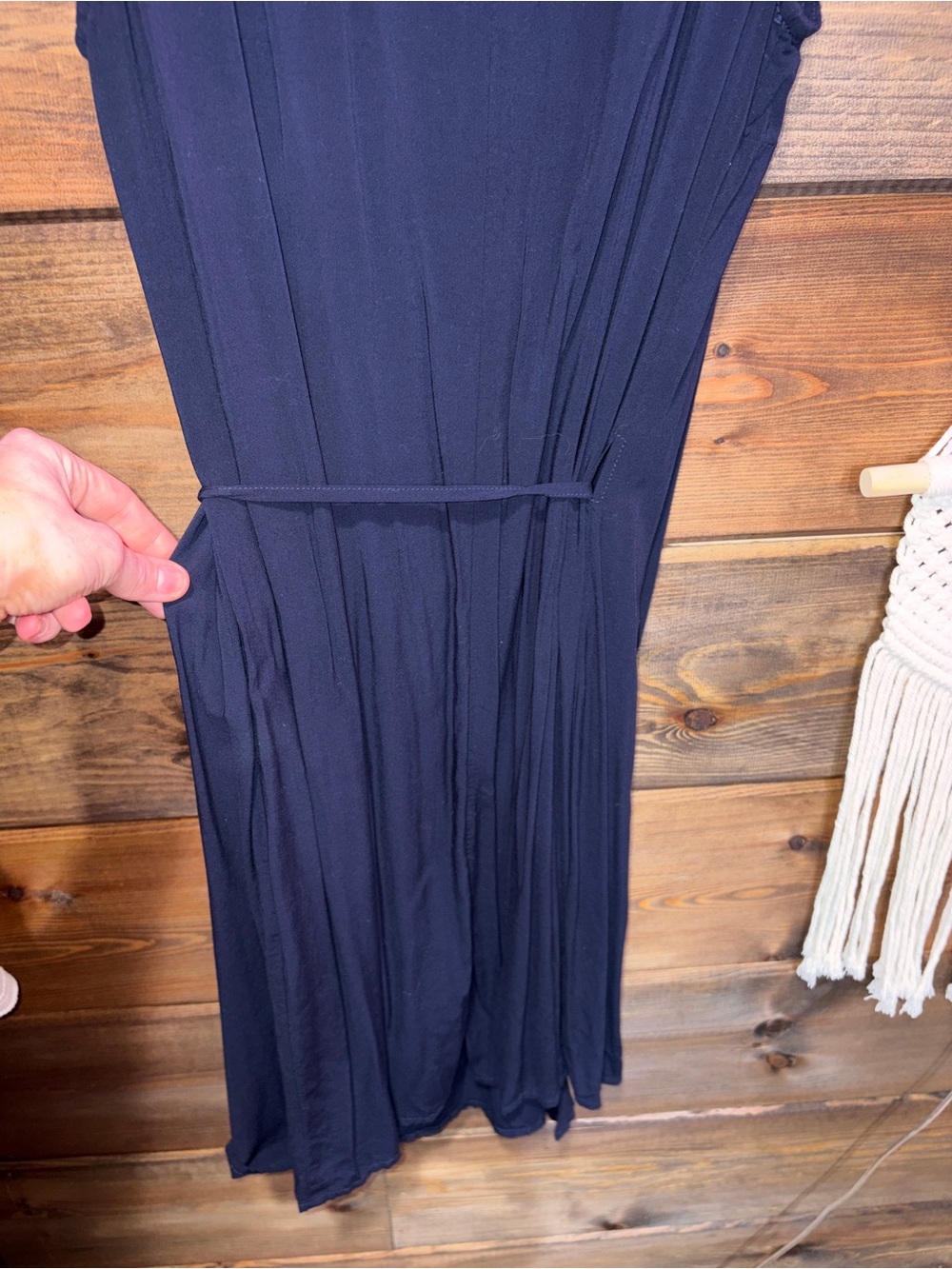Brandy Melville Navy Wrap-Style Short Sleeve Dress - Picture 6 of 8